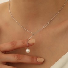 Nox Jewelry 925 Ayar Gümüş Tatlısu Incisi KOLYE-10MM