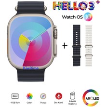 Kiwitime Hello Watch 3+ Plus Ultra 2 Amoled Ekran 4gb IP68 İos Android Uyumlu Akıllı Saat