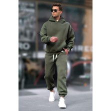Yakamel Erkek Oversize 3 Iplik Paçası Lastikli Eşofman Takımı