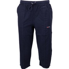 Ottoland Erkek  Saf Pamuk Kumaş Kapri Düz Paça Yanlardan Cepli Beli Bağcıklı Kesim Tam Kalıp