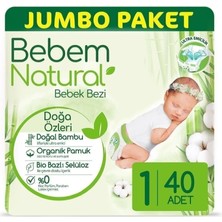 Bebem Naturel  Bebek Bezi Jumbo Paket (1 No) 40'lı