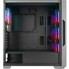 Rampage Radıant V1 Black 2* Usb3.0 Temperli 4*argb Fan+Hub E-Atx Exclusive Gaming Kasa