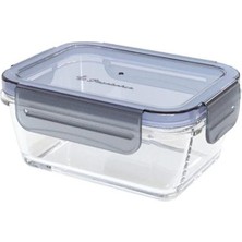 Paşabahçe 530093C Lockie Kilit Kapak Dikdörtgen Cam Saklama Kabı Gri 6 Adet