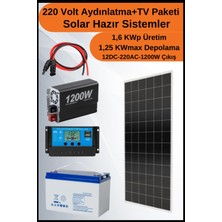 N&D Lighting Tv+Aydınlatma Maxi Mono Solar Paket 220 Volt -1.6kwp