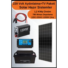 N&D Lighting Tv+Aydınlatma Venti Mono Solar Paket 220 Volt -1,2kwp