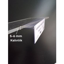 Şeffaf Etiket Cam Raflar Için (10X4 Cm) Pvc Etiketlik, Şeffaf Etiket Cebi Cam Rafa Takılan Ürün Isimliği Etiketliği