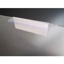 Şeffaf Etiket Cam Raflar Için (10X4 Cm) Pvc Etiketlik, Şeffaf Etiket Cebi Cam Rafa Takılan Ürün Isimliği Etiketliği