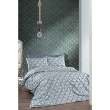 Makiteks Pamuklu Mavi Oryantal 200X220 cm Çift Kişilik Nevresim ve 2 Yastık Kılıfı Seti