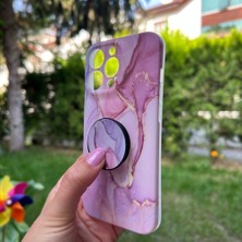 Bumudur Aksesuar iPhone 13 Pro Pembe Mermer Görünümlü Kılıf