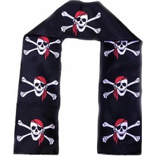 Markport Siyah Renk Korsan Baskılı Atkı Banner Dekor 150X17 cm