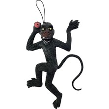 Markport Siyah Renk Yumuşak Plastik Şaka Şempanze Maymun Anahtarlık Şaka Malzemesi