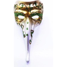 Markport Yeşil Renk Işlemeli Seramik Malzemeden Imal Venedik Uzun Maske Magnet