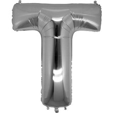 Markport T Harf Folyo Balon Gümüş Renk  40 Inç