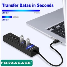 Forzacase USB 3.0 To USB 2.0 Port Çoğaltıcı Hub 7in1 Otg Adaptör 7li USB Çoklayıcı - FC478