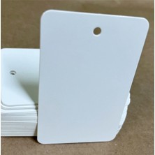 Örün Matbaa 100 Adet 5,2 x 8,4 cm Baskısız Kart Kartvizit Not Kartı Hediye Notu Oval Köşeli Delikli