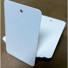 Örün Matbaa 100 Adet 5,2 x 8,4 cm Baskısız Kart Kartvizit Not Kartı Hediye Notu Oval Köşeli Delikli