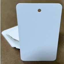 Örün Matbaa 100 Adet 5,2 x 8,4 cm Baskısız Kart Kartvizit Not Kartı Hediye Notu Oval Köşeli Delikli