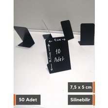 Şeffaf Etiket 50 Adet Silinebilir Karatahta Etiket 7 5 x 5 cm Stand