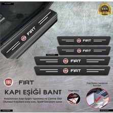 DK Elektronik Fiat Tempra Logolu Karbon Kapı Eşiği Koruyucu Suni Deri 4'lü Set