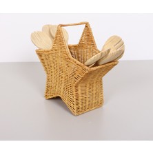 Naturel Home Bohem Rattan Yıldız Çatallık ve Kaşıklık 26X17, Iskandinav, Modern