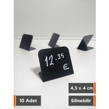 Şeffaf Etiket 10 Adet Silinebilir Karatahta Etiket Stand 4x4,5 cm Mini Siyah Etiket Stand Fiyat Etiketi Ürün Vitrin Etiketi