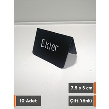 Şeffaf Etiket 10 Adet Silinebilir Karatahta Etiket Çatı Format Çift Yön 7 5 x 5 cm Siyah Stand Fiyat Etiketi