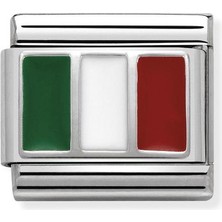 Nomination Composable Classic Dekoratif Link - Bayraklar - Italya - (16 Italy) 925 Gümüş