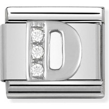 Nomination Composable Classic Dekoratif Link - Harfler Cz - D - (04 D) 925 Gümüş Zirkon