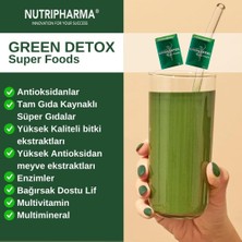 Nutripharma Green Detox Super Foods, 30 Saşe, Ananas Lezzetinde, Yeşil Sebzeler ve Antioksidanlar Karışımı