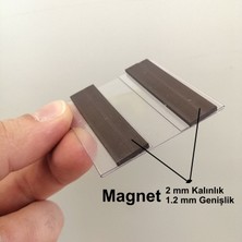 Şeffaf Etiket 10 Adet C Tipi Mıknatıslı Etiketlik Magnetli Pvc isimlik (5x5 Cm) Dolap Kapakları Karekod Isimlik