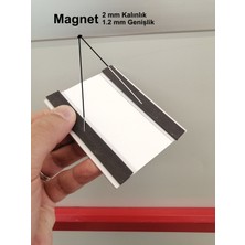 Şeffaf Etiket 10 Adet C Tipi 8x10 cm Magnet Depo Ürün Etiketliği Şeffaf Mıknatıslı Etiketlik isimlik Raf Fiyat Etiketliği