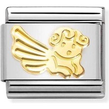 Nomination Composable Classic Dekoratif Link - Semboller - Elmas Kaplı Melek -  18K Altın