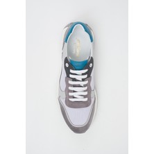 Galliano Shoes Marbella  Deri Gri Süet Beyaz Soft Erkek Sneaker Eva Hazır Taban Ayakkabı