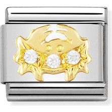 Nomination Composable Classic Dekoratif Link - Burçlar Cz - Yengeç Burcu -  18K Altın Zirkon
