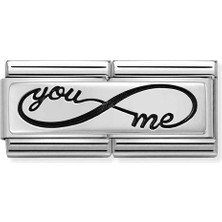 Nomination Composable Classic Dekoratif Link - Ikili Gravür - Sen Ben Sonsuz -  925 Gümüş