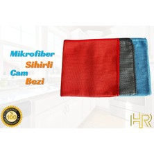 HRPAK 3'lü Mikrofiber Temizlik Bezi, Cam, Araba, Mutfak, Fiber Temizleme Bezi (40 x 40 Cm)