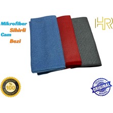 HRPAK 3'lü Mikrofiber Temizlik Bezi, Cam, Araba, Mutfak, Fiber Temizleme Bezi (40 x 40 Cm)