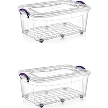 rnl04 2 Adet 80 Litre Tekerlekli Maxı  Multi Box Saklama Kutusu - E-515-2