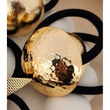 Zd Bellefemme Metal Trend Yaz Yuvarlak Gold ve Gümüş 2 Li Kadın Lastik Toka