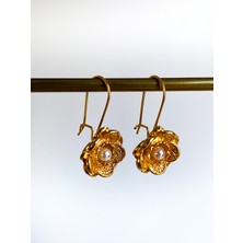 Özel Tasarım Vintage İncili Çiçek Küpe