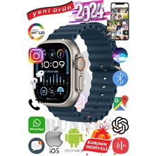 Bunnys Apple iPhone 11 Pro Max Uyumlu Akıllı Saat Ultra Max 2024 Kordon Hediyeli Amoled Ekran