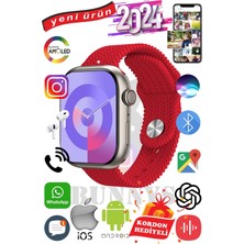 Rabbit Store Oppo A54 Uyumlu Akıllı Saat Watch 9 MAX+2024 45MM Kordon Hediyeli Amoled Ekran
