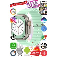 Bunnys Samsung Galaxy M12 Uyumlu Akıllı Saat Ultra Max 2024 Kordon Hediyeli Amoled Ekran