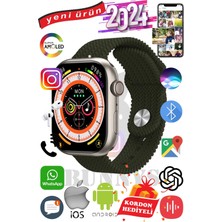 Rabbit Store Oppo A74 Uyumlu Akıllı Saat Watch 9 MAX+2024 45MM Kordon Hediyeli Amoled Ekran