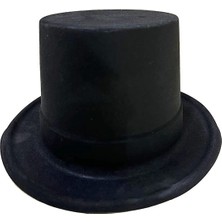 Markport Siyah Renk Plastik Nubuk Kadife Kaplama Fötr Şapka 11 Cm