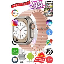 Bunnys Samsung Galaxy S21 Uyumlu Akıllı Saat Ultra Max 2024 Kordon Hediyeli Amoled Ekran