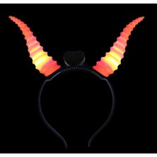 Markport Kırmızı Renk LED Işıklı Kıvrımlı Boynuz Taç 27X18 cm