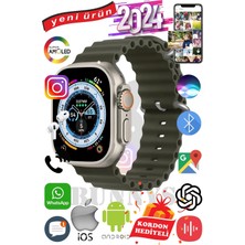 Bunnys Samsung Galaxy A30 Uyumlu Akıllı Saat Ultra Max 2024 Kordon Hediyeli Amoled Ekran