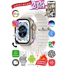 Bunnys Samsung Galaxy S21 Uyumlu Akıllı Saat Ultra Max 2024 Kordon Hediyeli Amoled Ekran