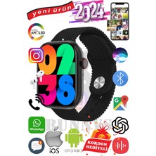 Rabbit Store Huawei P50 Uyumlu Akıllı Saat Watch 9 MAX+2024 45MM Kordon Hediyeli Amoled Ekran